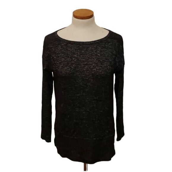 Bobeau Womens Long‎ Sleeve Heathered Tunic Top Raven Black Mix Size XS NWOT - Picture 1 of 4